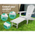 Gardeon Adirondack Beach Chair with Ottoman - White - Decorly