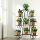 Metal Plant Shelf Stand for Outdoor Indoor Decor In Black