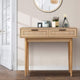 Rattan Hallway Console Table With 2 Drawers