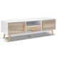 Wooden Entertainment Unit In White & Wood