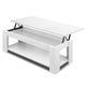 Lift Up Top Mechanical Coffee Table In White