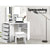 Corner Makeup Dressing Table With Mirror And Stool In White