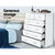 Artiss Tallboy Dresser Table 6 Chest of Drawers Cabinet Bedroom Storage White - Decorly