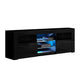 RGB LED High Gloss Entertainment Unit In Black 160cm