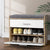 Artiss Shoe Cabinet Bench Shoes Storage Organiser Rack Fabric Seat Wooden Cupboard Up to 8 pairs - Decorly