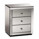 Artiss Mirrored Bedside table Drawers Furniture Mirror Glass Presia Smoky Grey