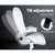 PU Leather 8 Point Massage Office Chair - White - Decorly