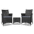 Gardeon 3 Piece Wicker Outdoor Furniture Set - Black - Decorly