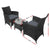 Gardeon 3 Piece Wicker Outdoor Furniture Set - Black - Decorly