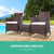 Gardeon 3 Piece Wicker Outdoor Furniture Set - Brown