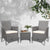 3 Piece Wicker Outdoor Chair Side Table Furniture Set - Grey - Decorly