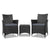 Gardeon 3pc Rattan Bistro Wicker Outdoor Furniture Set Black - Decorly