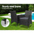 Gardeon 3pc Rattan Bistro Wicker Outdoor Furniture Set Black - Decorly