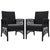 Outdoor Furniture Dining Chairs Rattan Garden Patio Cushion Black x2 Gardeon - Decorly