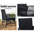 Outdoor Furniture Dining Chairs Rattan Garden Patio Cushion Black x2 Gardeon - Decorly