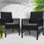 Outdoor Furniture Dining Chairs Rattan Garden Patio Cushion Black x2 Gardeon - Decorly