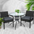 Gardeon Outdoor Furniture Dining Chairs Wicker Garden Patio Cushion Black 3PCS Sofa Set Tea Coffee Cafe Bar Set