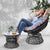 Gardeon Papasan Chair and Side Table - Black - Decorly