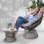 Gardeon Papasan Chair and Side Table - Grey