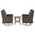 Gardeon Outdoor Chairs Patio Furniture Lounge Setting 3 Pcs Wicker Swivel Chair Table Bistro Set