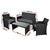 Gardeon Garden Furniture Outdoor Lounge Setting Wicker Sofa Set Storage Cover Black - Decorly