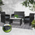 Gardeon Garden Furniture Outdoor Lounge Setting Wicker Sofa Set Storage Cover Black - Decorly