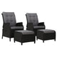 Gardeon Set of 2 Recliner Chairs Sun lounge Outdoor Setting Patio Furniture Wicker Sofa