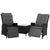 Gardeon Recliner Chairs Sun lounge Setting Outdoor Furniture Patio Wicker Sofa