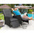 Gardeon Set of 2 Recliner Chairs Sun lounge Outdoor Furniture Setting Patio Wicker Sofa Black