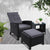 Gardeon Outdoor Setting Recliner Chair Table Set Wicker lounge Patio Furniture Black