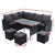 Gardeon Outdoor Wicker Dining And Lounge Set 9 Seater In Black