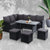 Gardeon Outdoor Wicker Dining And Lounge Set 9 Seater In Black