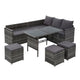 Gardeon 9 Seater Wicker Outdoor Furniture Lounge Dining Set In Grey