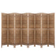 8 Panel Wooden Room Divider in Brown