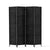 4 Panel Rattan Room Divider in Black