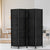 4 Panel Rattan Room Divider in Black