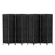 8 Panel Rattan Room Divider in Black