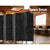 8 Panel Rattan Room Divider in Black