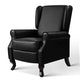 Recliner Chair Luxury Armchair In Leather Black