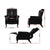 Recliner Chair Luxury Armchair In Leather Black