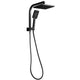 WELS 8 inch Rain Shower Head Square Wall Bathroom Arm Handheld Spray Bracket Rail Mat Black