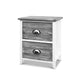 Sage Pair of Bedside Tables with 2 Drawers in Grey