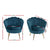 Artiss Armchair Lounge Chair Accent Retro Armchairs Lounge Shell Velvet Navy - Decorly