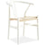 Anemone Set of 2 Wishbone Dining Chair Beech Timber Replica Hans Wenger - White