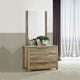 Cielo Dresser With Mirror And 3 Storage Drawers in Natural Wood